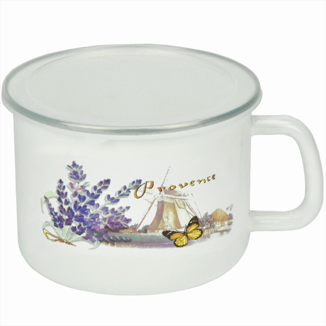 KUBEK DO MLEKA EMALIOWANY 16CM MŁYN  FLD-CX0144***