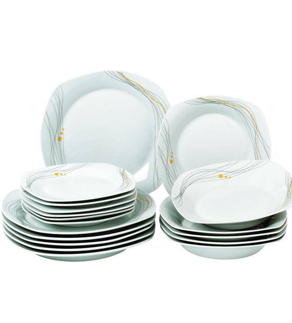 KPL. OBIADOWY 18CZ KWADRAT VERONA LINIE PORCELANA