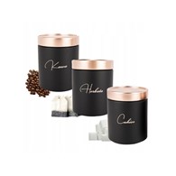 KPL 3 POJEMNIKÓW CZARNO/ZŁOTY RÓŻ KHAS11