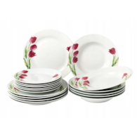 KPL. OBIADOWY18CZ OKRĄGŁY MODENA TULIPANY PORCELAN