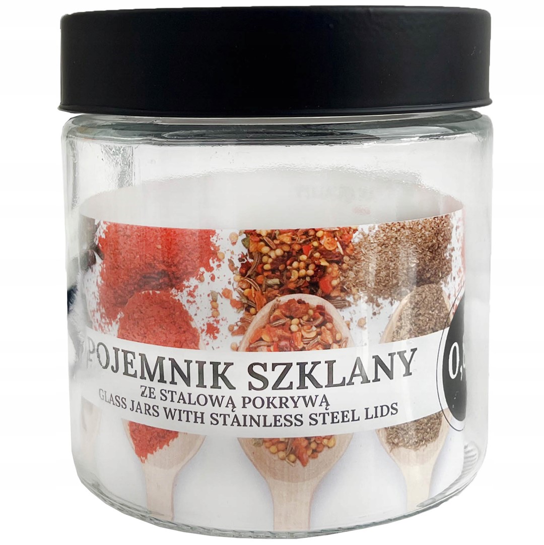 POJEMNIK SZKLANY Z CZARNĄ POKRYWĄ 800ML FITA17