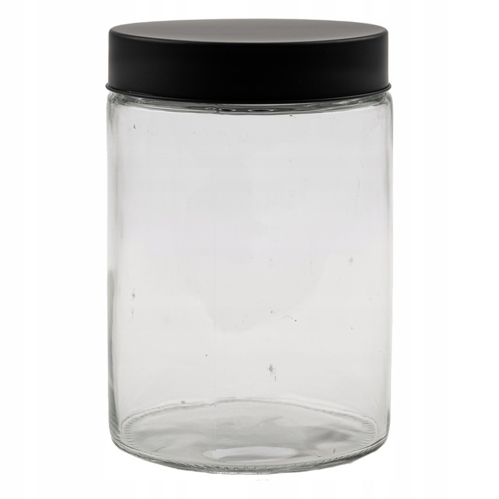 POJEMNIK SZKLANY Z CZARNĄ POKRYWĄ 1100ML FITA18