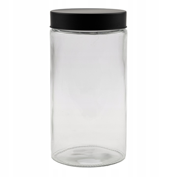 POJEMNIK SZKLANY Z CZARNĄ POKRYWĄ 1700ML FITA19