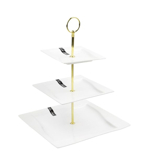 PATERA TRZY-POZIOMOWA ZŁOTA VIVA