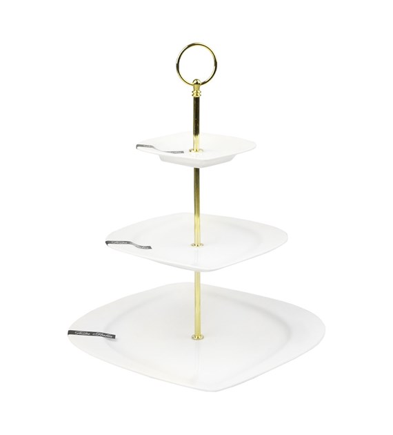 PATERA TRZY-POZIOMOWA ZŁOTA LUIZA