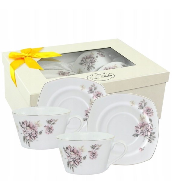 KPL.2 FILIŻANEK ZE SPODKIEM 220ML ROSSA KWIAT FIT7