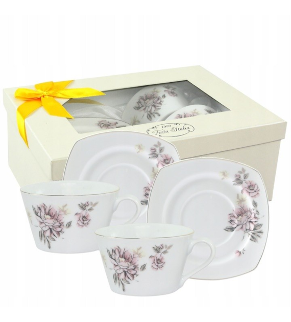 KPL.2 FILIŻANEK ZE SPODKIEM 220ML ROSSA KWIAT FIT7