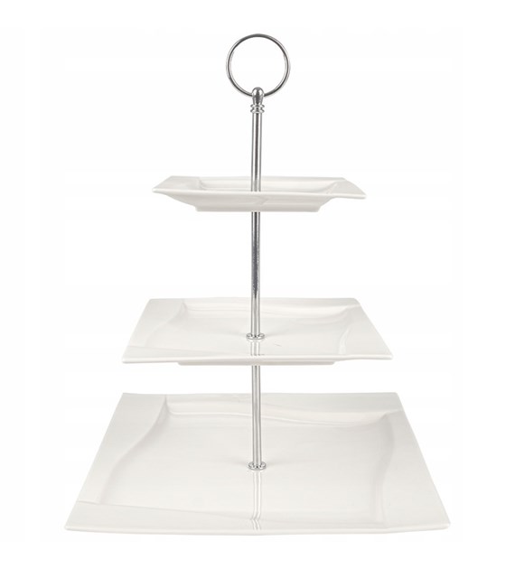 PATERA TRZY-POZIOMOWA SREBRNA VIVA