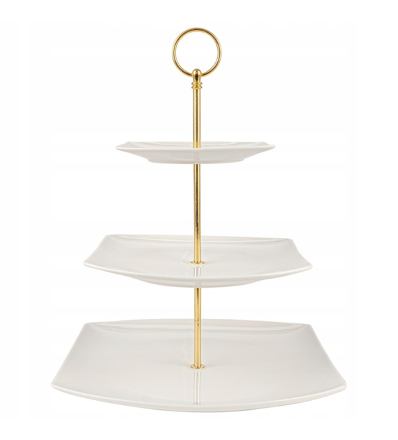 PATERA TRZY-POZIOMOWA ZŁOTA IZABELLA