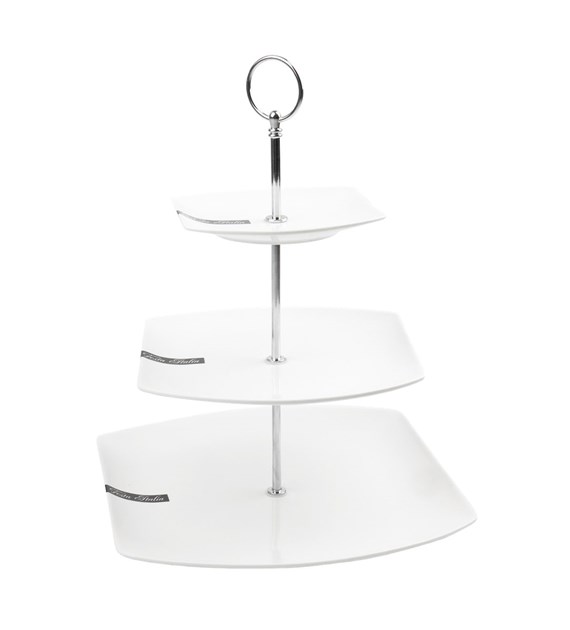 PATERA TRZY-POZIOMOWA SREBRNA IZABELLA