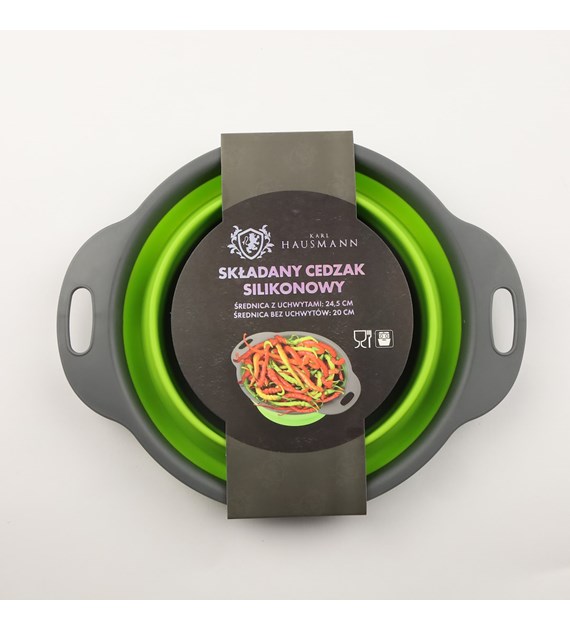 SKŁADANY CEDZAK SILIKONOWY 24,5CM OKRĄGŁY KHT22