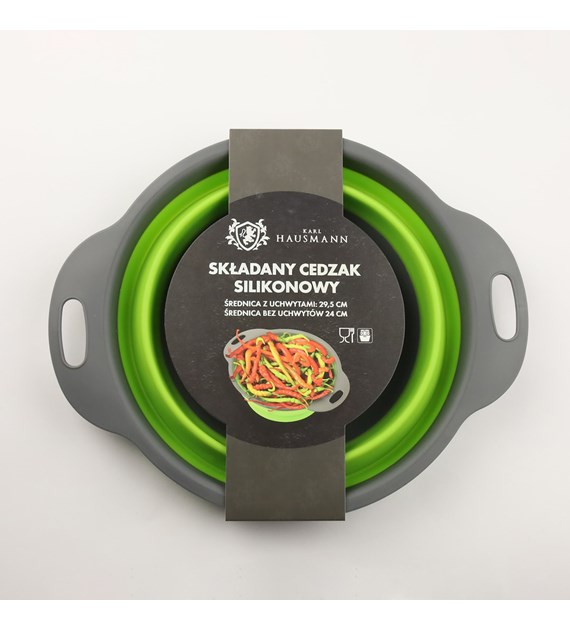 SKŁADANY CEDZAK SILIKONOWY 29,5CM OKRĄGŁY  KHT23