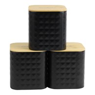 KPL 3 CZARNYCH POJEMNIKÓW STALOWYCH VINTOGS-03074A