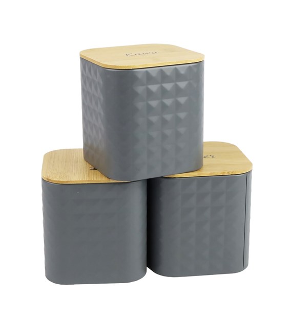 KPL 3 SZARY POJEMNIKÓW STALOWYCH VINTO  GS-03074A