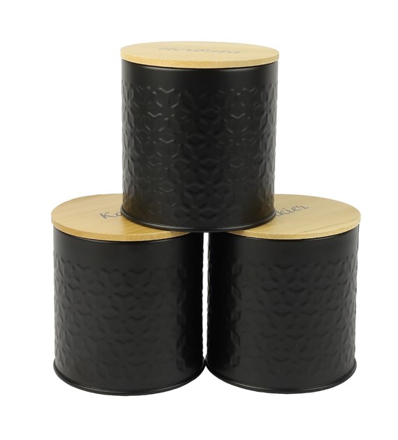 KPL 3 CZARNYCH POJEMNIKÓW STAL. RAFAEL  GS-03626