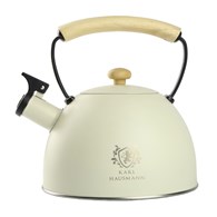 CZAJNIK STALOWY Z DREWNIANĄ RĄCZKĄ KREM -GS-04567C