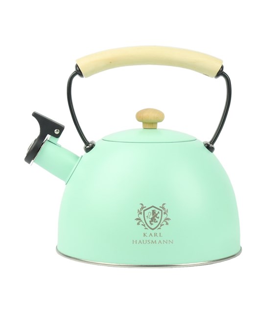 CZAJNIK STALOWY Z DREWNIANĄ RĄCZKĄ MIĘT -GS-04567C