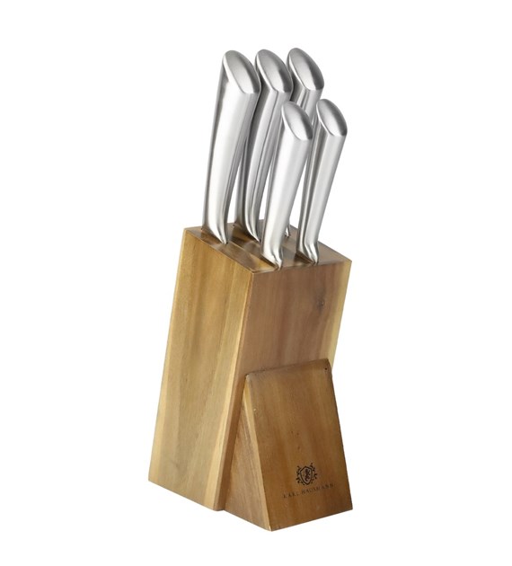 KPL. 5SZT NOŻY W BLOKU STALOWYCH MATTEO KHT4