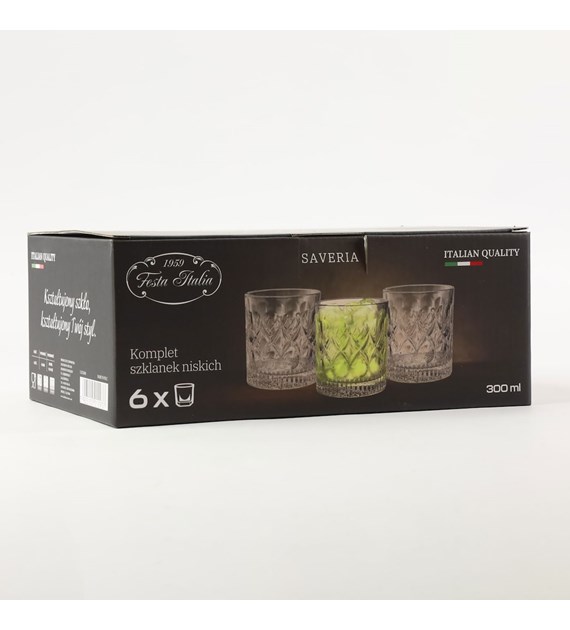 KPL. 6 SZKLANEK NISKICH 300ML SAVERIA  LXZS3006