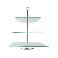 PATERA SZKLANA 3 POZIOM. KWADRAT 21-25-30CM SAVONA