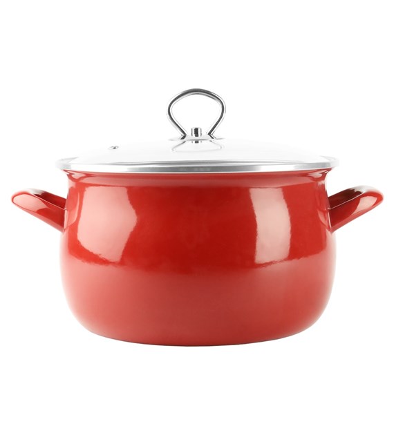 GARNEK EMALIOWANY CZERW. HELENA 5,5L 22CM ZX22