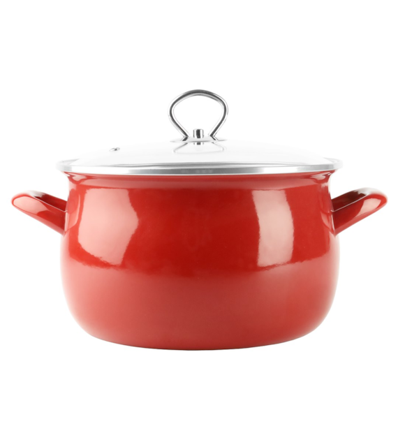 GARNEK EMALIOWANY CZERW. HELENA 5,5L 22CM ZX22