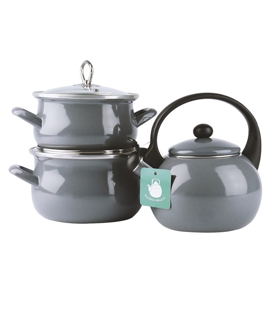 CZAJNIK EMALIOWANY SZARY 2,2L JANOSIK FT7