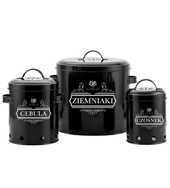 KPL.3 POJEMNIKÓW DO PRZECHOWYWANIA CZARNY K/HAUS