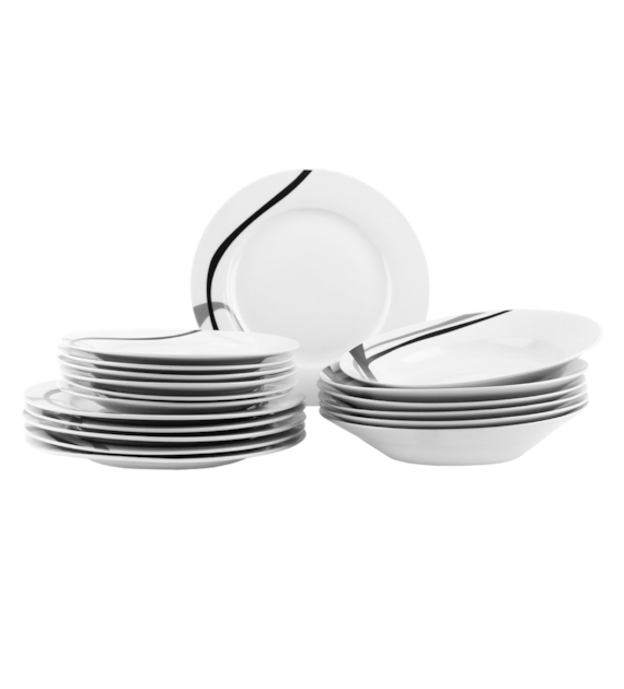 KPL. OBIADOWY 18CZ OKRĄGŁY MODENA FALA PORCELANA