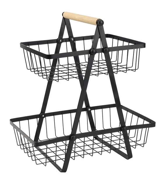 PIĘTROWY KOSZYK NA OWOCE CZARNY 23KC-443-2