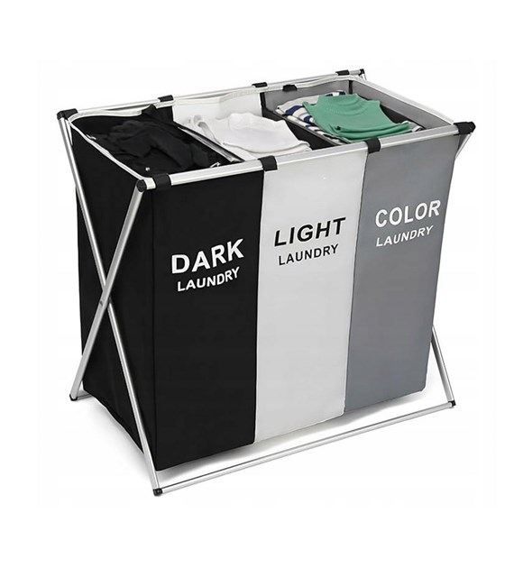 KOSZ NA PRANIE 3 KOMORY 63x38x57CM 24F19HA-002