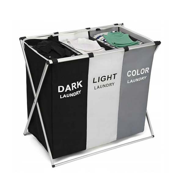 KOSZ NA PRANIE 3 KOMORY 63x38x57CM 24F19HA-002