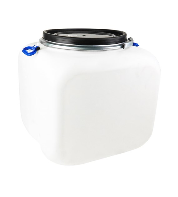 BECZKA 100L KWADRATOWA Z OBEJMĄ I KRANEM