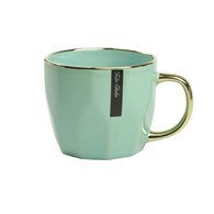 KUBEK PORCELANOWY 400ML ZŁOTY/MIĘTOWY PL24003M