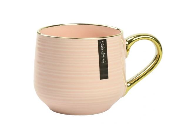 KUBEK PORCELANOWY 400ML ZŁOTY/RÓŻOWY PL24007R