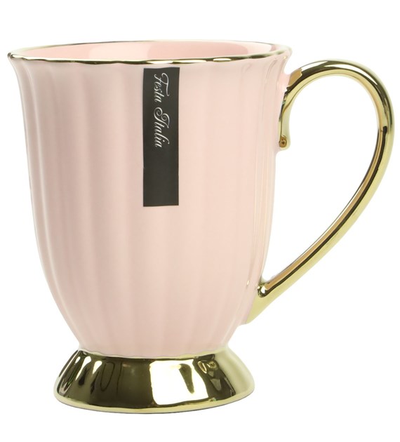 KUBEK PORCEL.240ML ZŁOTY/RÓŻOWY PL24008R