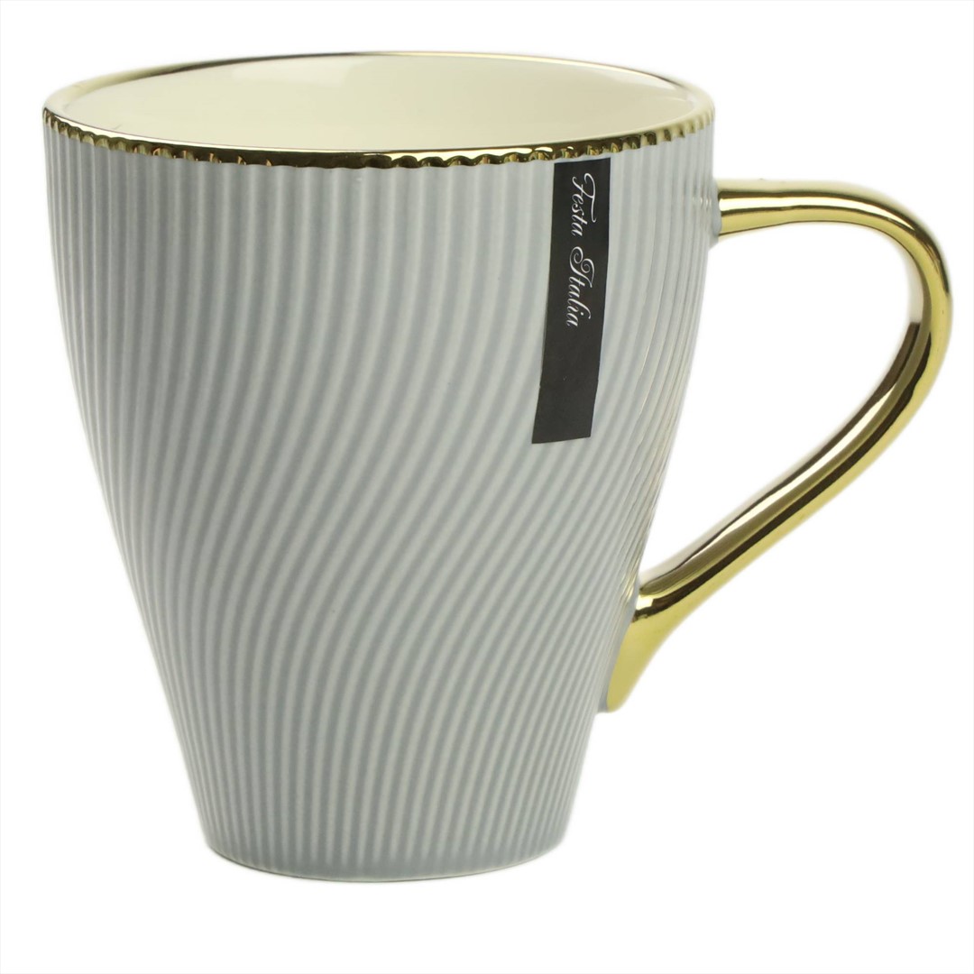 KUBEK PORCELANOWY 400ML ZŁOTY/WRZOSOWY PL24009W