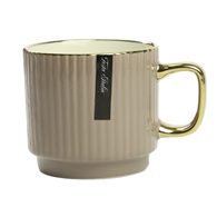 KUBEK PORCELANOWY 320ML ZŁOTY/BEŻOWY PL24010BZ