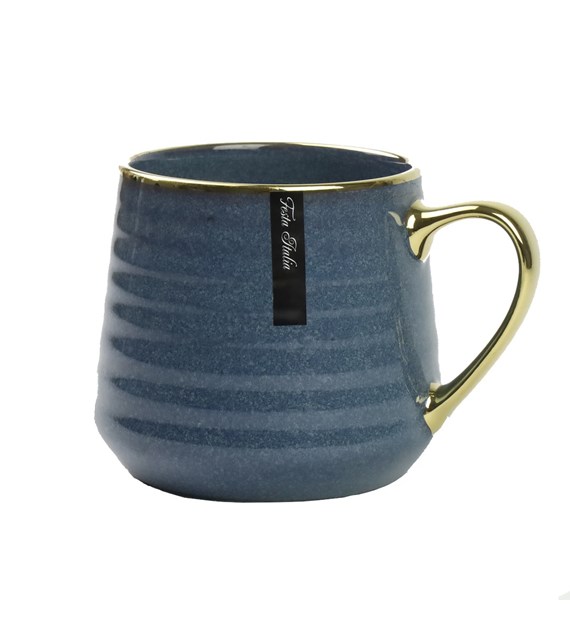 KUBEK PORCELANOWY 570ML ZŁOTY/GRANATOWY PL24011G