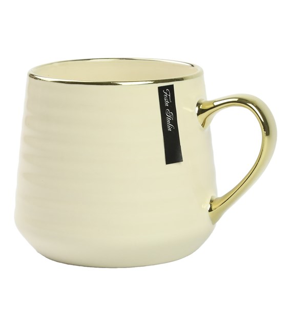 KUBEK PORCELANOWY 570ML ZŁOTY/BĘŻOWY PL24011B
