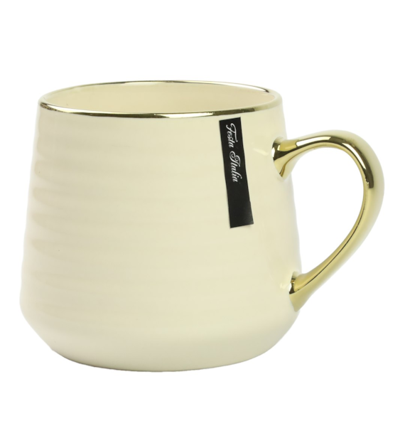 KUBEK PORCELANOWY 570ML ZŁOTY/BĘŻOWY PL24011B