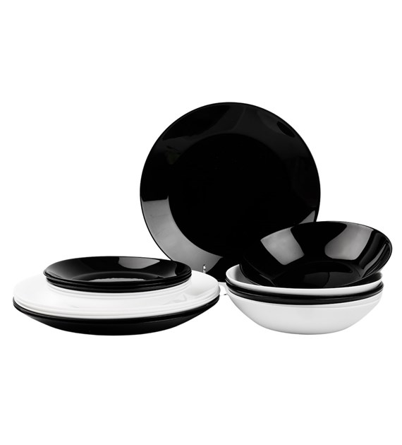 KPL.OBIADOWY 18PCS SONIA BLACK WHITE