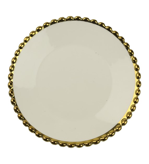 TALERZ PORCELANOWY 20CM ZŁOTA PERŁA  ZD9613