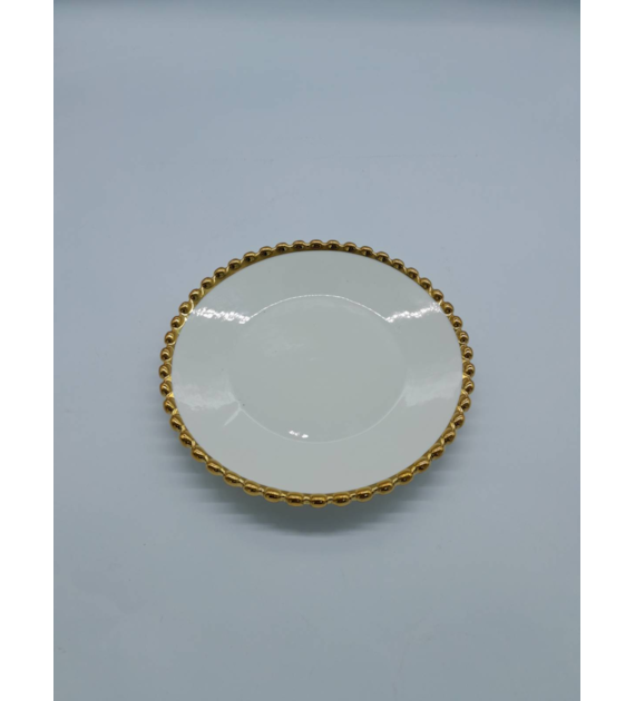 TALERZ PORCELANOWY 20CM ZŁOTA PERŁA  ZD9613