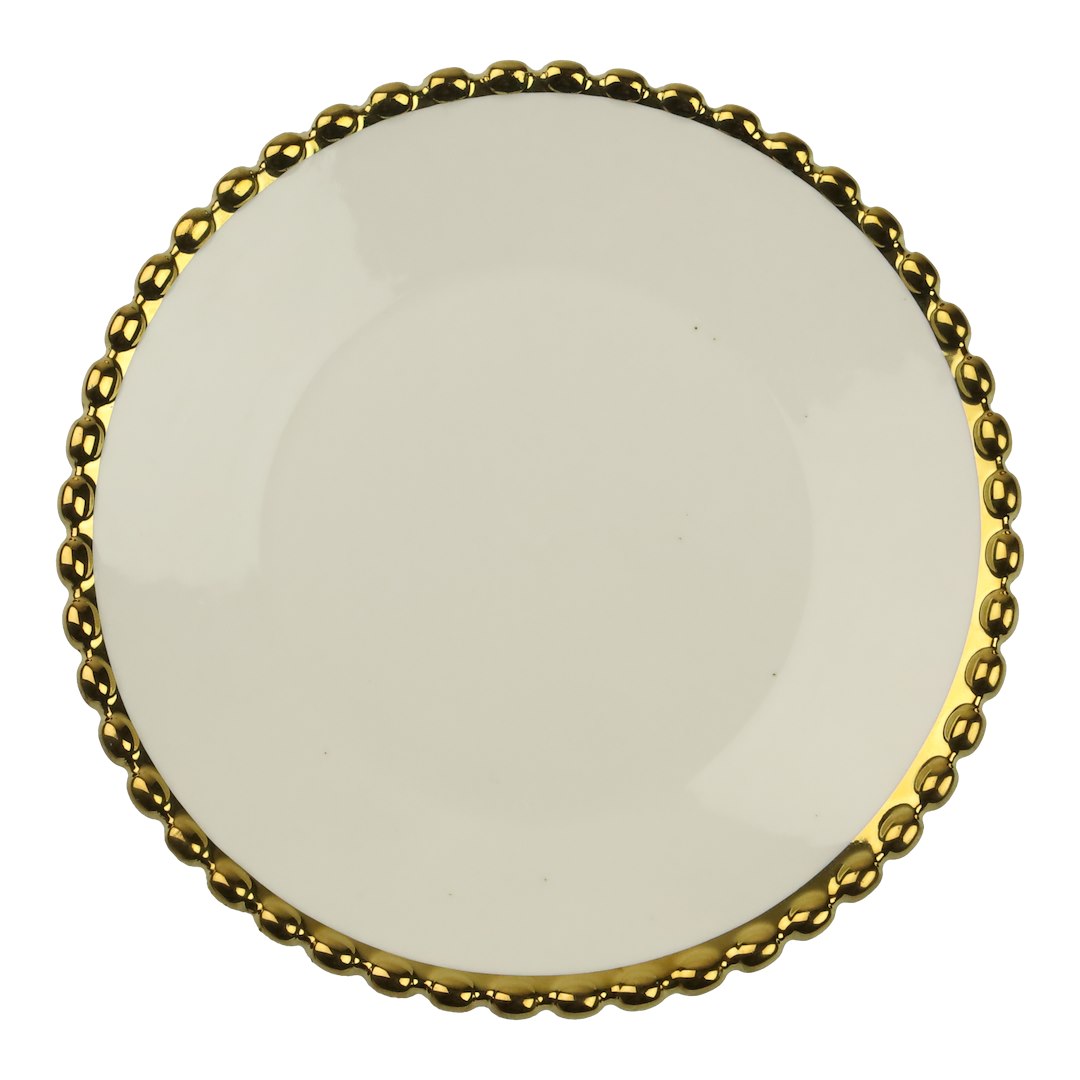 TALERZ PORCELANOWY 20CM ZŁOTA PERŁA  ZD9613