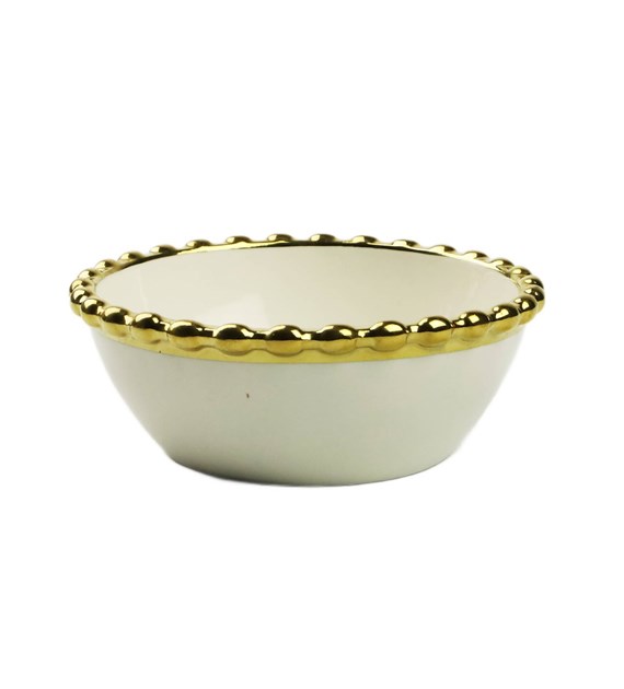 SALATERKA PORCELANOWA 14CM  ZŁOTA PERŁA ZD9619