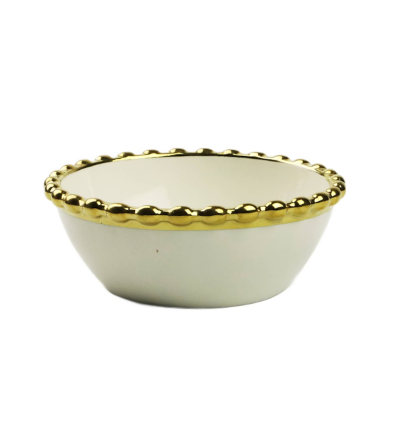 SALATERKA PORCELANOWA 14CM  ZŁOTA PERŁA ZD9619