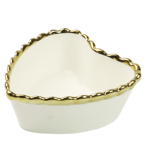 SALATERKA PORCELANA 12CM SERCE ZŁOTA PERŁA ZD9615