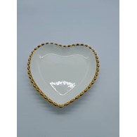 SALATERKA PORCELANA 20CM SERCE ZŁOTA PERŁA  ZD9616