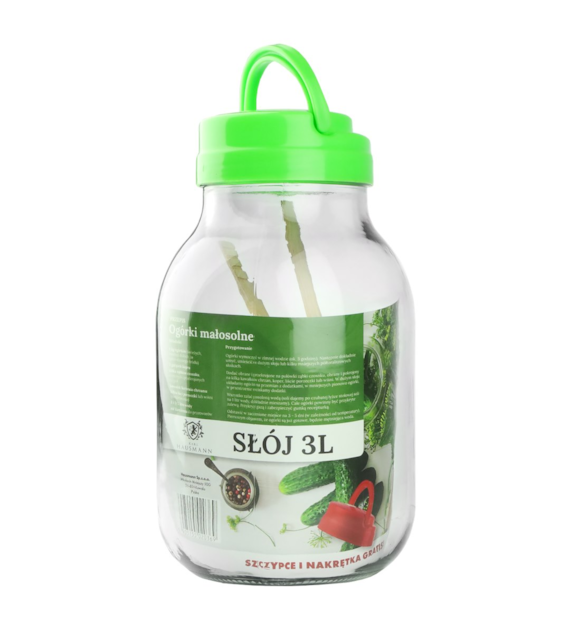 SŁÓJ 3L ZE SZCZYPCAMI I NAKRĘTKA GRATIS